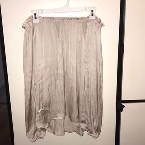 Satin Off the Shoulder taupe top